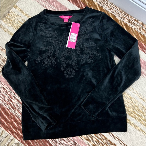 NWT Lilly Pulitzer Rami Velour Sweatshirt 🖤 - Picture 5 of 6